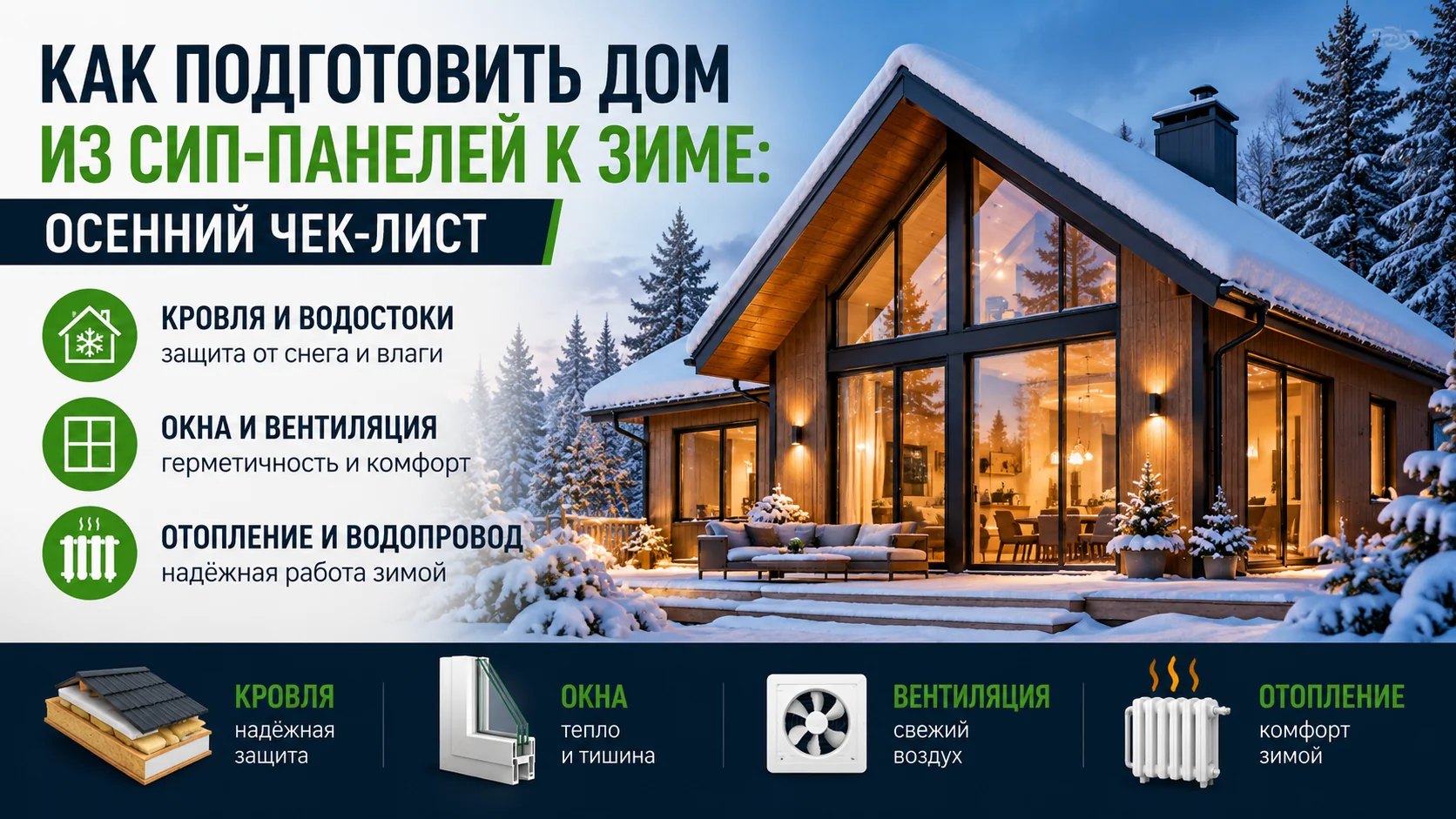 Как подготовить дом из СИП-панелей к зиме: осенний чек-лист