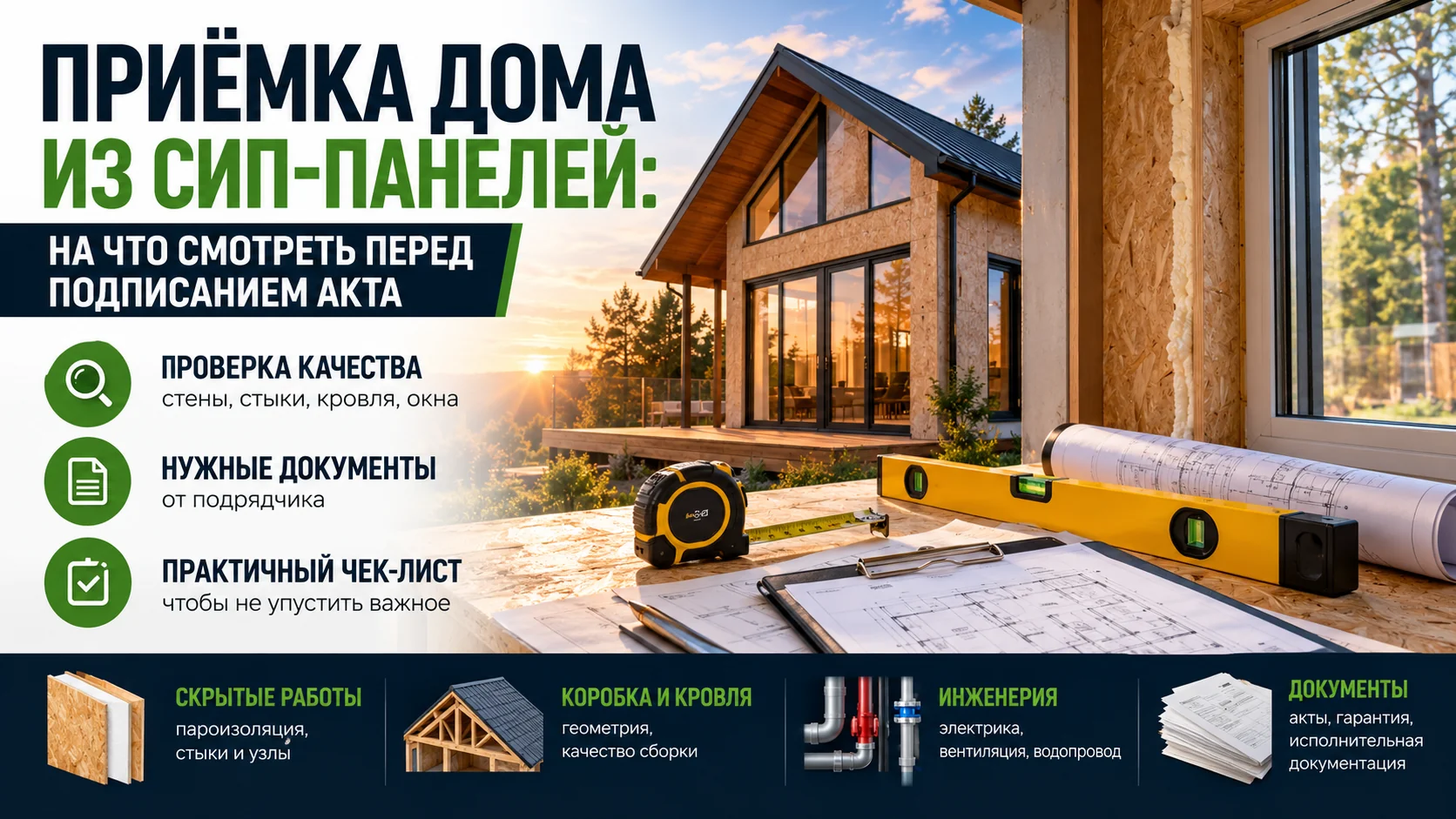 Приёмка дома из СИП-панелей: на что смотреть перед подписанием акта
