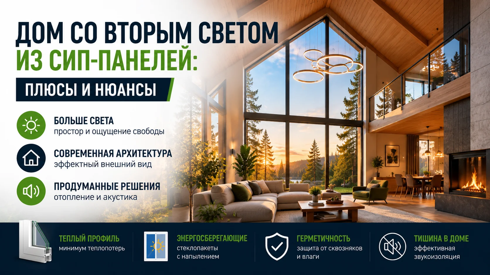 Дом со вторым светом из СИП-панелей: плюсы, отопление и конструкция